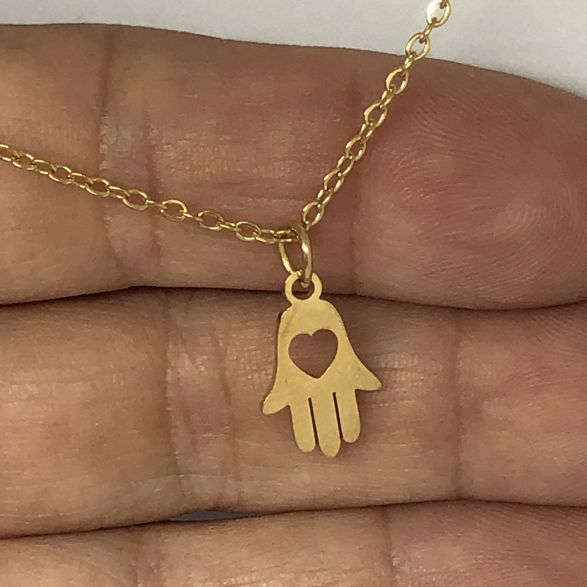 Mini Hamsa Love Necklace 18k Gold Plated
