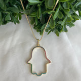 Silhouette Jeweled Hamsa