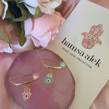 Hamsa Evil Eye Pin - Hamsa Alek