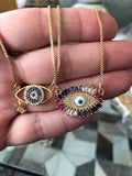 Jeweled Evil Eye Necklace - Clearance!