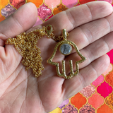 Hamsa Moonstone Pendant Necklace