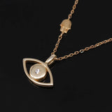 Floating Hamsa Evil Eye Necklace 18K Gold Vermeil