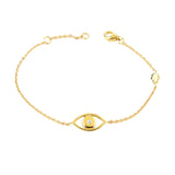 Floating Hamsa Evil Eye Bracelet 18K Gold Vermeil