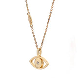 Floating Hamsa Evil Eye Necklace 18K Gold Vermeil