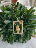 “Give Me The Stars” Framed Hamsa Necklace