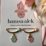 Hamsa Evil Eye Pin - Hamsa Alek