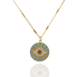 Evil Eye Coin Medallion Necklace