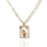 “Give Me The Stars” Framed Hamsa Necklace