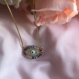 Jeweled Evil Eye Necklace - Clearance!