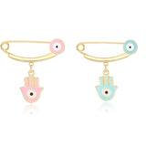 Hamsa Evil Eye Pin - Hamsa Alek