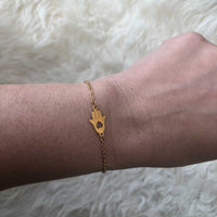 Mini Hamsa Love Bracelet 18k Gold Plated