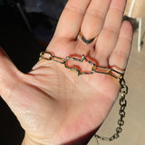 Multi-Way Jeweled Hamsa Buckle on Paper Clip Chain Necklace/Bracelet