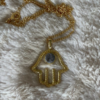 Hamsa Moonstone Pendant Necklace