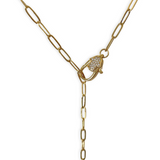 Hamsa Pearl Lariat Necklace