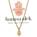 Moroccan Gold Hamsa Alek Love mini Pendant Necklace 14K plated