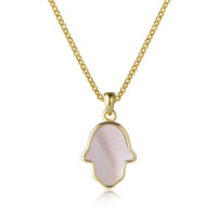 Pink Shell Hamsa Necklace