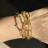 Multi-Way Jeweled Hamsa Buckle on Paper Clip Chain Necklace/Bracelet