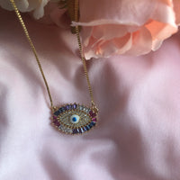 Jeweled Evil Eye Necklace